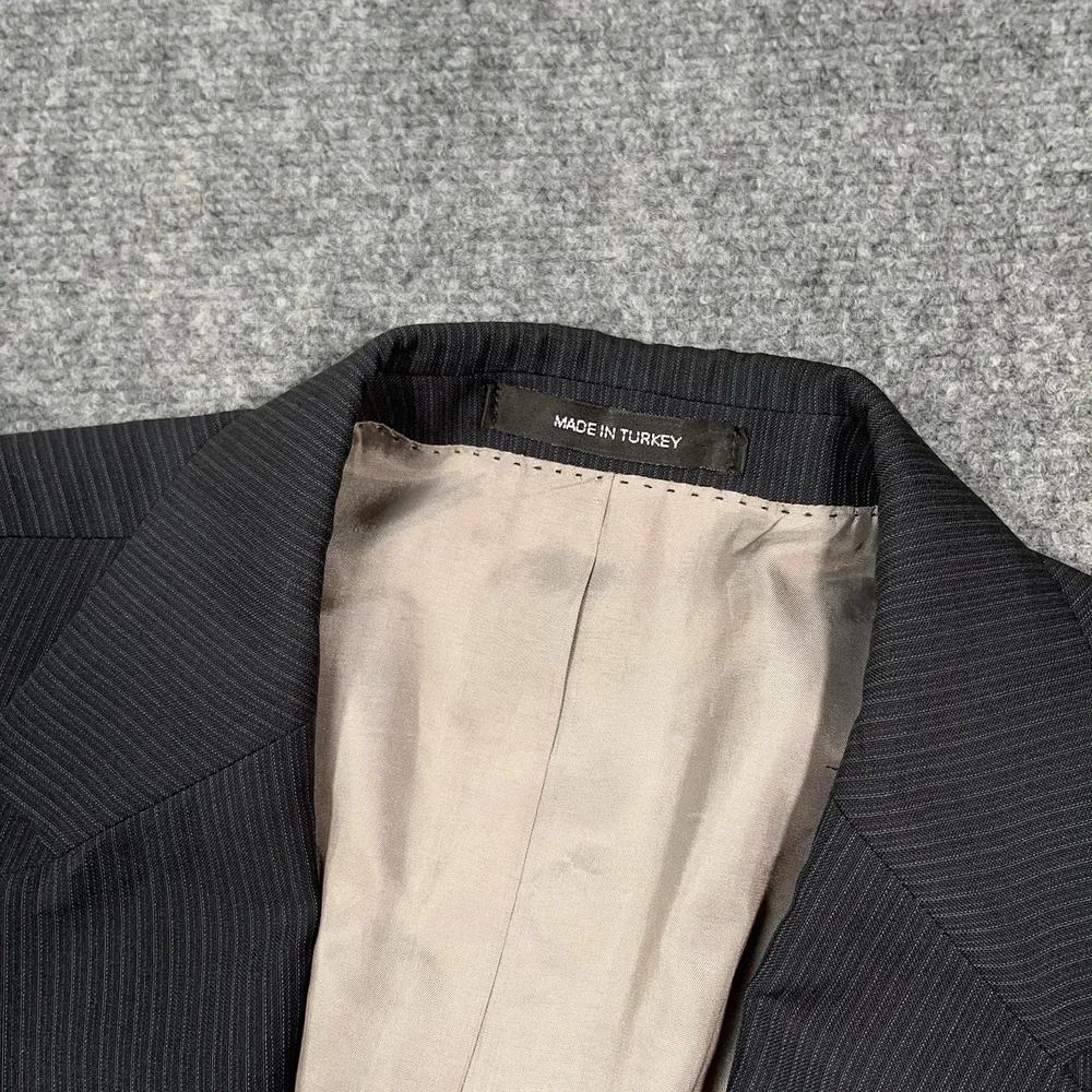 Mens Hugo Boss Sport‎ Coat Jacket Blazer 42S 100% Virgin Wool Blue Pin Stripe
